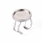 Non-Tarnish 201 Stainless Steel Cuff Pad Ring Settings, Laser Cut, Stainless Steel Color, Tray: 16mm, US Size 7 1/4(17.5)~US Size 8(18mm)