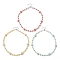 3Pcs 3 Style Fruit Polymer Clay & Glass Seed & Acrylic Pearl Beaded Necklaces Set, Strawberry & Pineapple & Avocado, Mixed Color, 16.42 inch(41.7cm), 1Pc/style