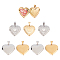 DICOSMETIC 8pcs 2 Styles 2 Colors 316 Stainless Steel Locket Pendants Heart Photo Frame Charms Heart with Flower Locket Charms for Necklace Jewelry Making,Hole:9x5mm