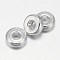 Flat Round Brass Spacer Beads, Silver Color Plated, 5x2mm, Hole: 2mm