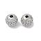Brass Pave Clear Cubic Zirconia Beads, Cadmium Free & Nickel Free & Lead Free, Round, Platinum, 9x10x10mm, Hole: 2mm