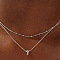 Brass Double Layer Small Letter Pendant Necklaces for Women, Platinum, Letter Z, 15.75 inch(40cm)