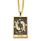 304 Stainless Steel Tarot Pendant Necklaces, Cable Chain Necklaces, Pisces, 23.23~24.21 inch(59~61.5cm)