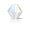 Preciosa® Crystal Beads, Czech Crystal, Bicone(451 69 302 Rondelle), 01000 201 White Opal Glitter, 6mm, Hole: 1mm