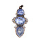 Retro Natural Sodalite Pendants, Bees Pendants, with Red Copper Metal Finding, 47x24mm