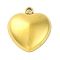 Ion Plating(IP) 304 Stainless Steel Pendants, Heart Charm, Real 18K Gold Plated, 17x15x4mm, Hole: 1.6mm