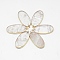 Natural Quartz Crystal Big Pendants, Rock Crystal Pendants, Oval, with Golden Tone Brass Findings, 52~56x24~26x4~6mm, Hole: 2mm