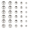 30Pcs 5 Style 202 Stainless Steel Beads, with Rubber Inside, Slider Beads, Stainless Steel Color, 5~7.8x3.3~6.4mm, Hole: 2.3~3.5mm, 6pcs/style