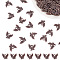 100Pcs Tibetan Style Alloy Pendants, Cadmium Free & Lead Free, Eagle/Hawk Charm, Red Copper, 13x13x2mm, Hole: 2mm