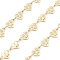 Brass Hollow Heart Link Chains, Cadmium Free & Nickel Free & Lead Free, Unwelded, with Spool, Real 18K Gold Plated, 5x11x0.5mm
