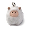 Flocky Animal Resin Pendants, with Platinum Iron Loop, Sheep, 24x20x23.5mm, Hole: 3mm
