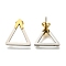 Ion Plating(IP) 304 Stainless Steel Hollow Triangle Stud Earrings, Golden & Stainless Steel Color, 21x19mm
