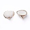 Shell Pendants, with Iron Findinggs, Shell, Light Gold, 20~30x21~34x7~11mm, Hole: 1.6~1.8mm