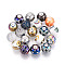 Electroplate Glass Beads, Mixed Pattern, Round, Mixed Color, 10~10.5mm, Hole: 1~1.5mm