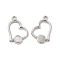 Tarnish Resistant 304 Stainless Steel Pendants, Heart with Round Tray, Stainless Steel Color, 14x16x2mm, Hole: 1.6mm, Tray: 4mm