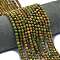Natural Unakite Beads Strands, Energy Prism Cut Double Terminated Point Beads, Faceted Bicone, 4x4.5mm, Hole: 0.4mm, about 83pcs/strand, 14.96 inch(38cm)