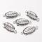 Brass Fishhook Clasps, Oval, Nickel Free, Platinum, 22x9x5mm, Hole: 2mm