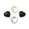 Alloy Pendants, Resin Heart Charms, Mixed Color, 16.5x14x6.5mm, Hole: 2mm