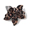 Opaque Acrylic Pendants, Flower, Leopard Printed, Coconut Brown, 46x50x21mm, Hole: 1.6mm