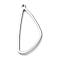 Rack Plating Alloy Pendants, Triangle, Platinum, 36x15x1.5mm, Hole: 1mm