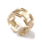 Ion Plating(IP) 304 Stainless Steel Hollow Out Rectangle Open Cuff Rings for Women, Real 14K Gold Plated, Inner Diameter: 17.2mm