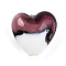 Handmade Lampwork Beads, Heart, Two Tone, Indian Red, 19~20.5x20~20.5x11~12.5mm, Hole: 1.5~2.5mm