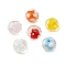 Handmade Lampwork Beads, Rondelle with Polka Dot, Mixed Color, 11~12x8~9mm, Hole: 1.4~2mm