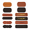 PU Leather Labels, Handmade Embossed Tag, with Holes, for DIY Jeans, Bags, Shoes, Hat Accessories, Mixed Shapes with Word Handmade, Mixed Color, 72pcs/set
