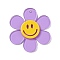 Transparent Acrylic Big Pendants, Sunflower with Smiling Face Charm, Lilac, 55x50.5x6mm, Hole: 2.5mm