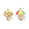 3D Brass Enamel Pendants, Cadmium Free & Lead Free, Real 16K Gold Plated, Umbrella Charms, Colorful, 16x13.5x13mm, Hole: 1.2mm