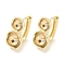 Brass Hoop Earring Findings, Cadmium Free & Nickel Free & Lead Free, Real 18K Gold Plated, 12x17mm, Pin: 0.5mm