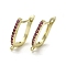 Brass Micro Pave Cubic Zirconia Hoop Earring Findings, Long-Lasting Plated, Cadmium Free & Nickel Free & Lead Free, Golden, 19.5x2mm, Hole: 1.4mm, Pin: 0.9mm