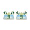 Alloy Enamel Pendants, Trapezoid, Golden, 23x30x1mm, Hole: 1.6mm