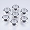 201 Stainless Steel Beads, with Plastic, Slider Beads, Rondelle, Stainless Steel Color, 9x4.5mm, Hole: 3mm
