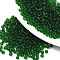 Transparent Glass Beads, Round, Green, 4x3mm, Hole: 1mm, about 4500pcs/bag