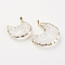 Natural Quartz Crystal Pendants, Rock Crystal Pendants, with Brass Findings, Moon, Golden, 30~41x20~36x9~11mm, Hole: 4x6mm