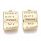 Brass Micro Pave Clear Cubic Zirconia Quote Pendants, Rectangle with Word, Nickel Free, Real 18K Gold Plated, 15.5x10x3.5mm, Hole: 1mm