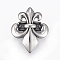 304 Stainless Steel Slide Charms/Slider Beads, For Leather Cord Bracelets Making, Fleur De Lis, Antique Bronze, 23x18.5x9mm, Hole: 5x10mm