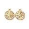 Brass Micro Pave Clear Cubic Zirconia Charms, Cadmium Free & Nickel Free & Lead Free, Star, Real 18K Gold Plated, 12x10x2.5mm, Hole: 1.2mm