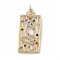 Brass Micro Pave Colorful Cubic Zirconia Pendants, Cadmium Free & Nickel Free & Lead Free, Real 18K Gold Plated, with Jump Ring, Rectangle Charms, Snake, 40.5x19x2mm, Jump Ring: 7x1mm, Inner Diameter: 5mm