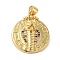Brass Micro Pave Cubic Zirconia Pendants, Cadmium Free & Nickel Free & Lead Free, Real 18K Gold Plated, Snake, 21.5x19x7mm, Hole: 5.3x3.5mm