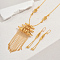 Elegant Brass Geometric Earrings & Necklace Sets for Women's Party Date, Golden