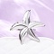 304 Stainless Steel Cuff Rings, Starfish, Stainless Steel Color, 33x33mm, Inner Diameter: 17mm