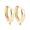 Brass Hoop Earring Findings, Cadmium Free & Nickel Free & Lead Free, with Horizontal Loops, Real 18K Gold Plated, 15.5x13.5x2.5mm, Hole: 1.4mm, Pin: 0.8mm