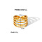 Geometric Stainless Steel Open Cuff Rings with Irregular High-end Feel, Real 18K Gold Plated, Inner Diameter: 17mm