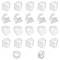 Square Brass Finger Rings, Wide Band Rings, with Brass Rings, Assistant Tool, Platinum & Silver, 22pcs/box