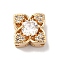 Brass Micro Pave Clear Cubic Zirconia Beads, Cadmium Free & Nickel Free & Lead Free, Flower, Real 18K Gold Plated, 9x9x6mm, Hole: 1.6mm