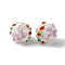 Handmade Bumpy Lampwork Beads, Round, Misty Rose, 14.5~15.5x13.5mm, Hole: 1.4mm