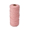 Cotton Macrame Cord, Round Macrame Rope for Wall Hangers, Boho Decorations, DIY Macrame Craft, Misty Rose, 3mm, about 109.36 Yards(100m)/Roll