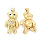 Brass Micro Pave Cubic Zirconia Pendants, Cadmium Free & Lead Free, Bear with Heart Charms, Mechanical Charms, Golden, Clear, 29x16x8.5mm, Hole: 4.5x3mm